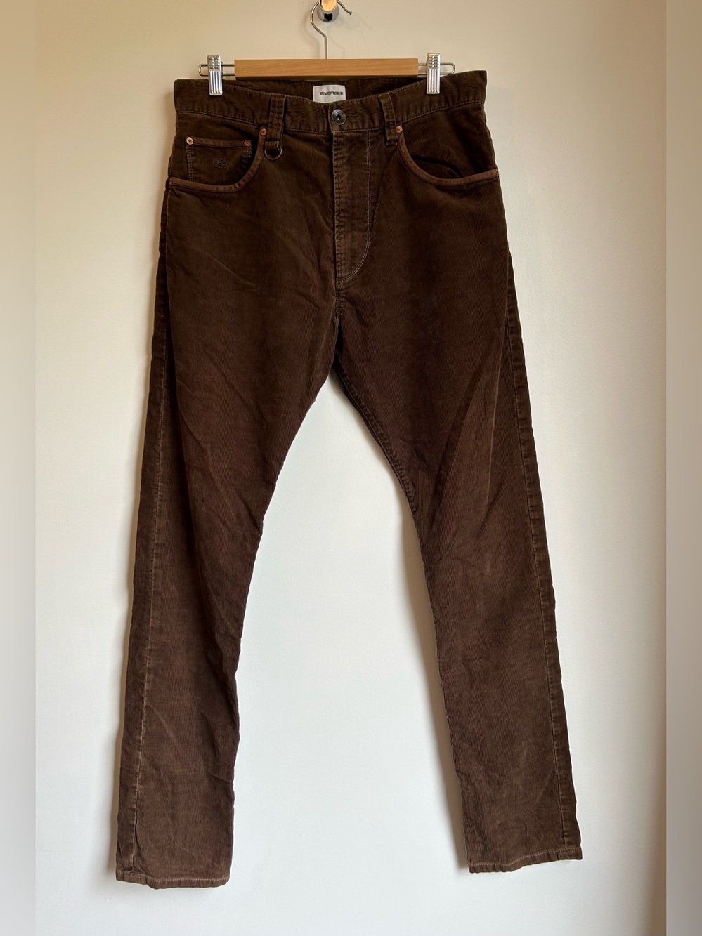 Energie Sixty Japan Brown Corduroy Utility Carpenter Pants Y2K Vintage Men's 31